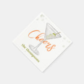 Serviette En Papier Cute Whimsical Martini Cocktail Simple Party (Coin)