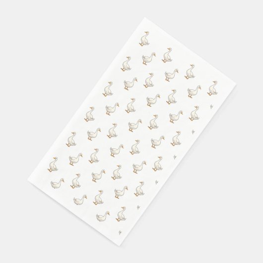 Serviette En Papier Cute White Goose Pattern (Coin)