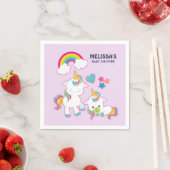 Serviette En Papier Cute White Unicorns Magical Mama & Baby (En situation)