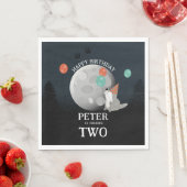 Serviette En Papier Cute Wolf Pack Woodland Moon Howling Birthday (En situation)