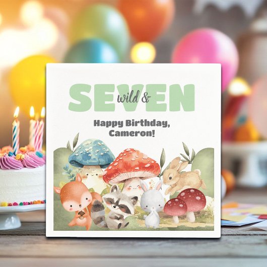 Serviette En Papier Cute Woodland Animals 7th Birthday Party