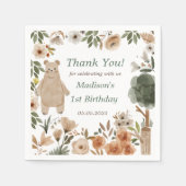Serviette En Papier Cute Woodland Animaux 1er Anniversaire Party Napki (Devant)