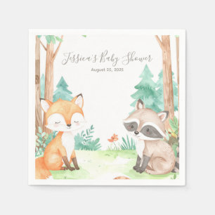 Serviette En Papier Cute Woodland Baby shower Thème Invitation