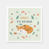 Cute Woodland Forest Fox Anniversaire de enfant