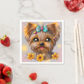 Serviette En Papier Cute Yorkie Kawaii Puppy (En situation)