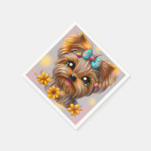 Serviette En Papier Cute Yorkie Kawaii Puppy (Coin)
