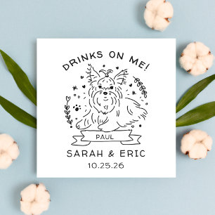 Serviette En Papier Cute Yorkshire terrier Chien mariage Boissons sur