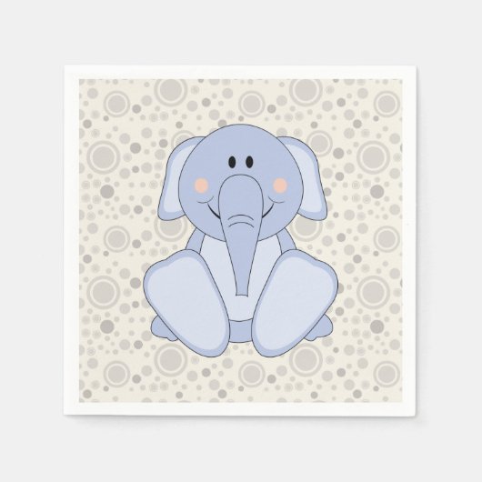 Serviette En Papier Cutelyn Baby Blue Elephant (Devant)
