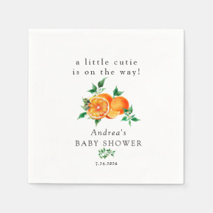 Serviette En Papier Cutie   Baby shower orange