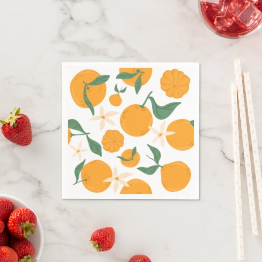 Serviette En Papier Cutie Orange Mandarin Tangerine Clementine (En situation)