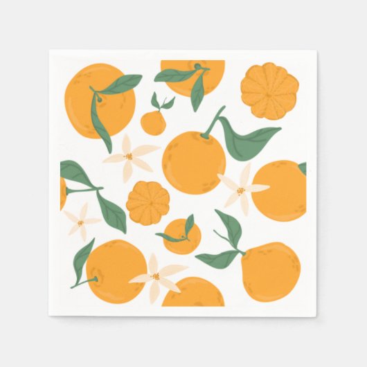 Serviette En Papier Cutie Orange Mandarin Tangerine Clementine (Devant)