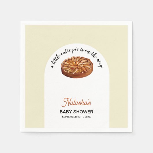 Serviette En Papier Cutie Pie Apple Pie Thanksgiving Baby shower (Devant)