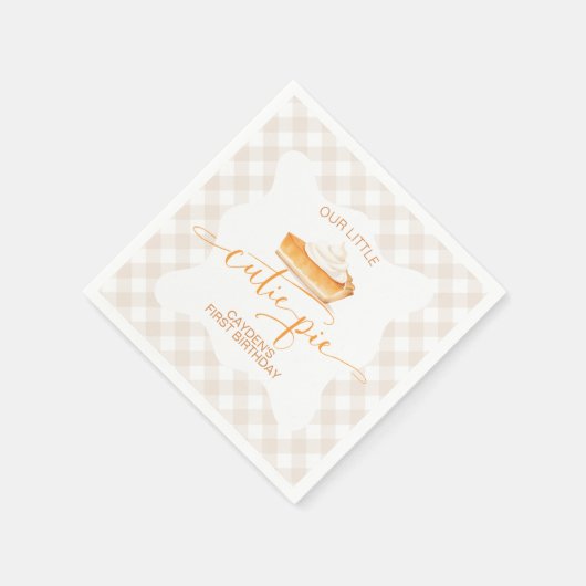 Serviette En Papier Cutie Pie citrouille pie Chute plaid Premier anniv (Coin)