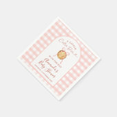 Serviette En Papier Cutie Pie Pastel Pink Bow Gingham Fall Baby Shower (Coin)