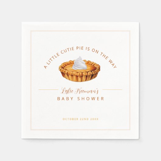 Serviette En Papier Cutie Pie Thanksgiving Baby shower serviettes (Devant)