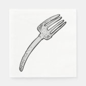 Serviette En Papier Cutlerie Rustique Vintage Fork Retro (Devant)