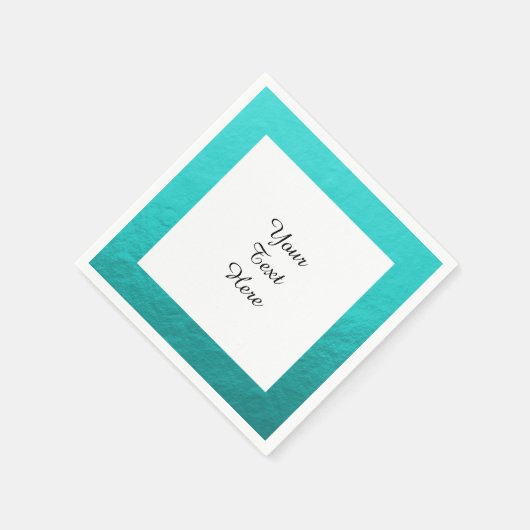 Serviette En Papier Cyan Aqua Blue Foil imprimé (Coin)