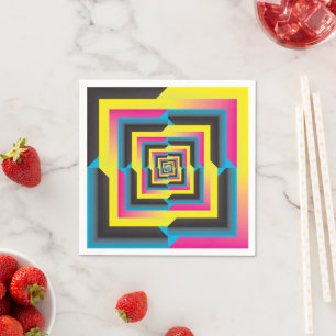 Serviette En Papier cyan magenta yellow black gradient swated