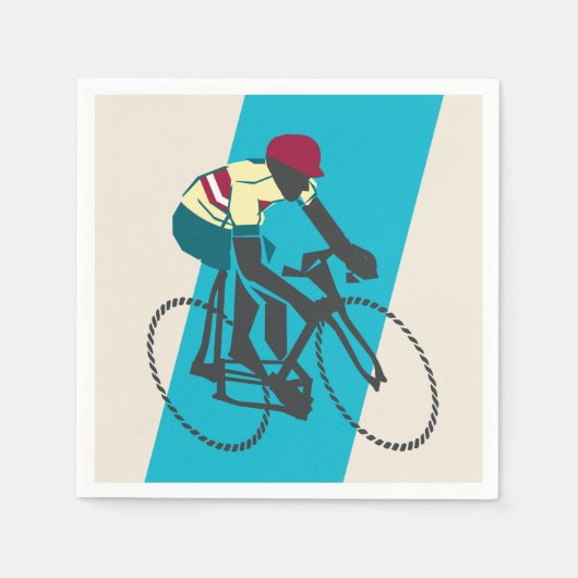 Serviette En Papier Cyclisme (bleu) (Devant)