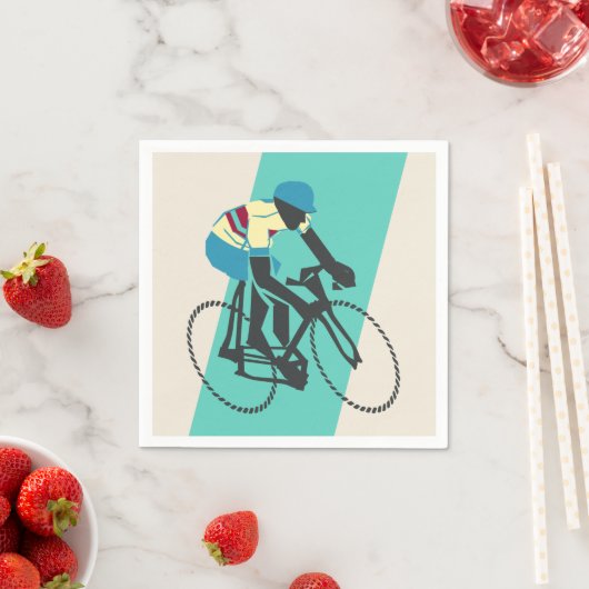 Serviette En Papier Cyclisme (Turquoise) (En situation)