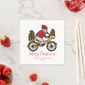 Serviette En Papier Cycliste de Noël (En situation)