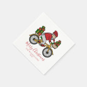 Serviette En Papier Cycliste de Noël (Coin)