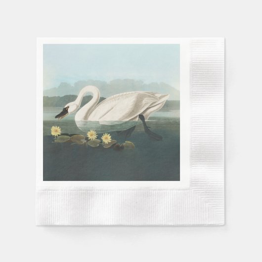 Serviette En Papier cygne audubon cygnes d'eau blanche (Devant)