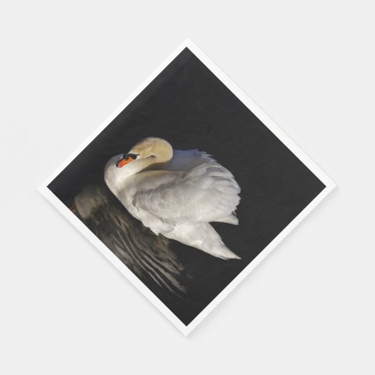 Serviette En Papier Cygne blanc (Coin)