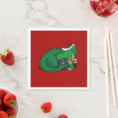 Serviette En Papier D20 Dragon Vert - Édition Vacances (En situation)