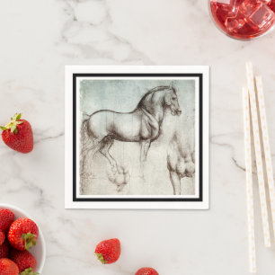 Serviette En Papier Da Vinci Horse Study Renaissance Sketch Art