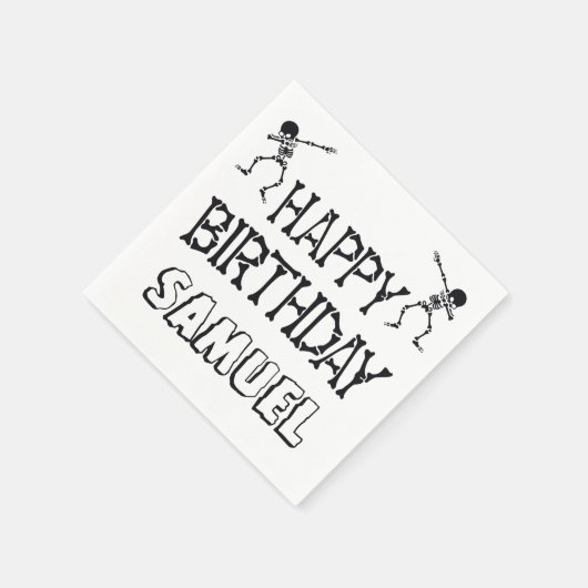 Serviette En Papier Dabbing Skeleton Halloween Joyeuse fête d'annivers (Coin)