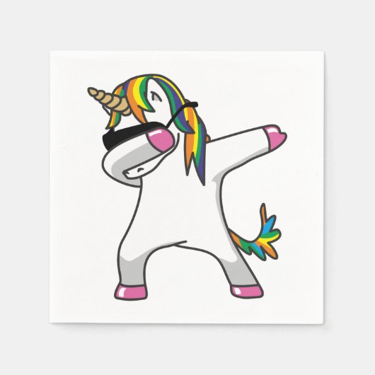 Serviette En Papier Dabbing Unicorn serviettes (Devant)