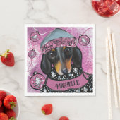 SERVIETTE EN PAPIER DACHSHUND (En situation)