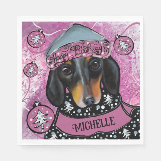 SERVIETTE EN PAPIER DACHSHUND (Devant)
