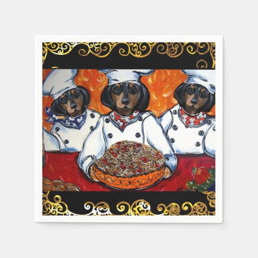 SERVIETTE EN PAPIER DACHSHUND (Devant)