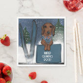 SERVIETTE EN PAPIER DACHSHUND  (En situation)