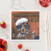 Serviette En Papier Dachshund  (En situation)