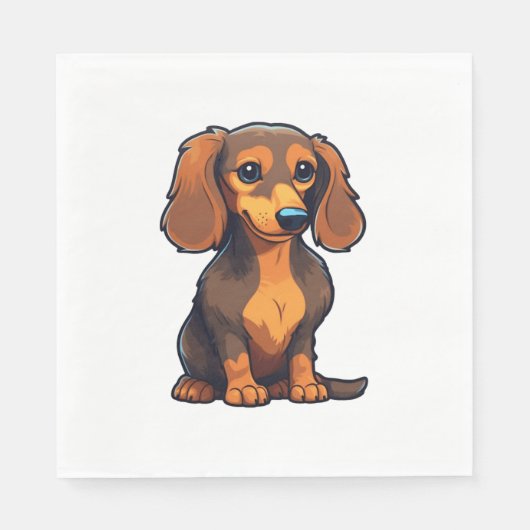 Serviette En Papier Dachshund 3 (Devant)