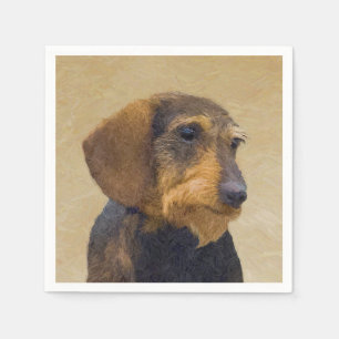 Serviette En Papier Dachshund (À poils durs) Peinture Chien Art origin