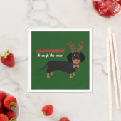 Serviette En Papier Dachshund À travers la neige mignonne Doxie Reinde (En situation)
