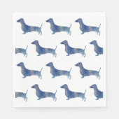 Serviette En Papier Dachshund bleu (Devant)