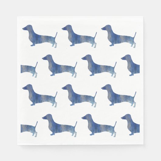 Serviette En Papier Dachshund bleu (Devant)