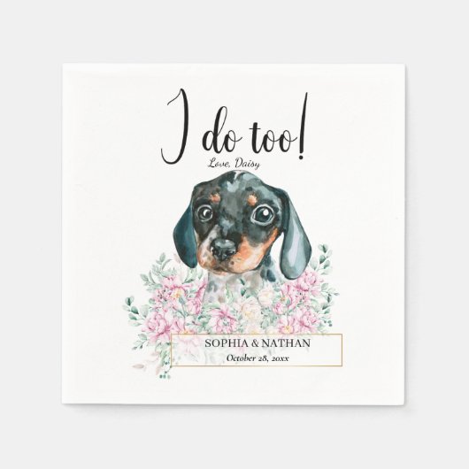 Serviette En Papier Dachshund Chien Chien Mariage Cocktail Serviettes (Devant)