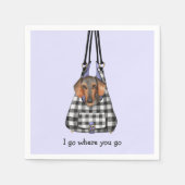 Serviette En Papier Dachshund Chien dans un sac Description (Devant)