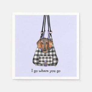 Serviette En Papier Dachshund Chien dans un sac Description