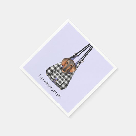 Serviette En Papier Dachshund Chien dans un sac Description (Coin)