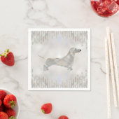 Serviette En Papier Dachshund chien - Doxie perle silhouette (En situation)