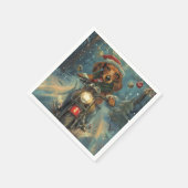 Serviette En Papier Dachshund Chien équitation moto Noël (Coin)