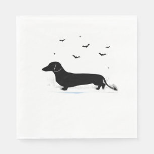 Serviette En Papier Dachshund Chien - Halloween Moon Silhouette Classi