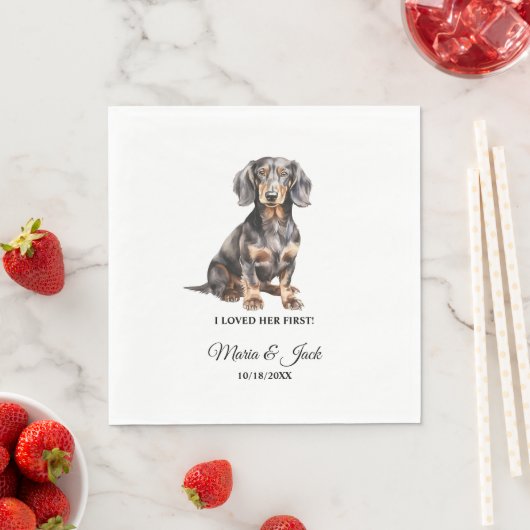 Serviette En Papier Dachshund Chien J'Ai Aimé Ses Premiers Mariages Na (En situation)